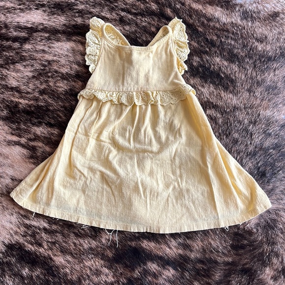 Zara Other - ZARA kids yellow eyelet flower flutter dress